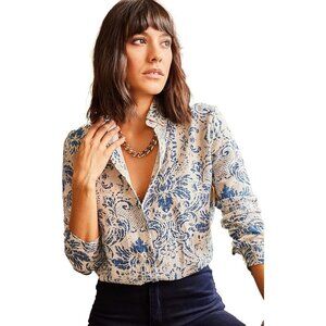 Women Blue Blouses Fashion, Long Sleeve Button Down Shirts Dressy Casual Tops